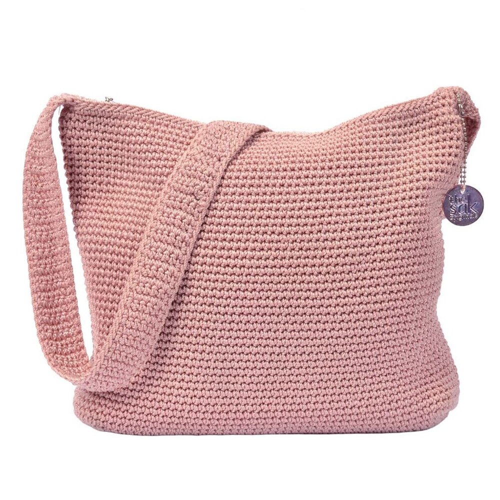 The Sak Pink Crocheted Crossbody Shoulder Purse